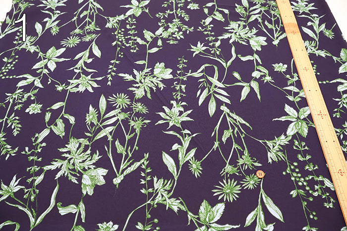 Polyester Smooth Kint Printed Fabric - Art Flower - nomura tailor