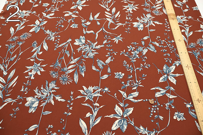 Polyester Smooth Kint Printed Fabric - Art Flower - nomura tailor