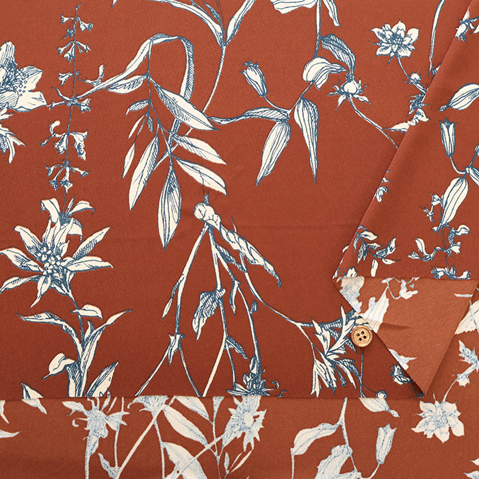 Polyester Smooth Kint Printed Fabric - Art Flower - nomura tailor