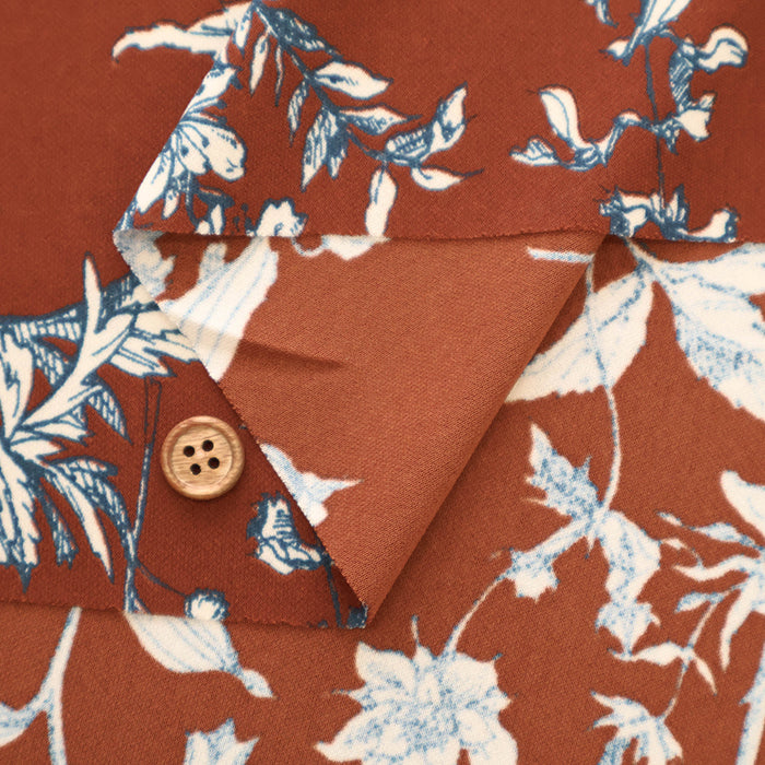 Polyester Smooth Kint Printed Fabric - Art Flower - nomura tailor