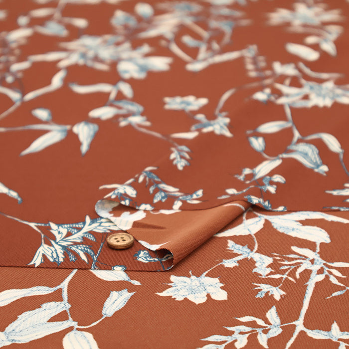 Polyester Smooth Kint Printed Fabric - Art Flower - nomura tailor