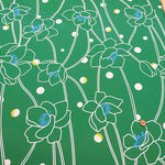 Polyester Smooth Kint Printed Fabric - Line Flower - nomura tailor