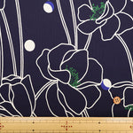 Polyester Smooth Kint Printed Fabric - Line Flower - nomura tailor