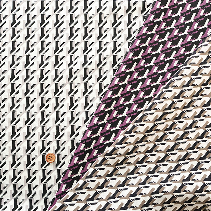 Polyester Crepe de Chine Printed Fabric - Geometric Patterns - nomura tailor