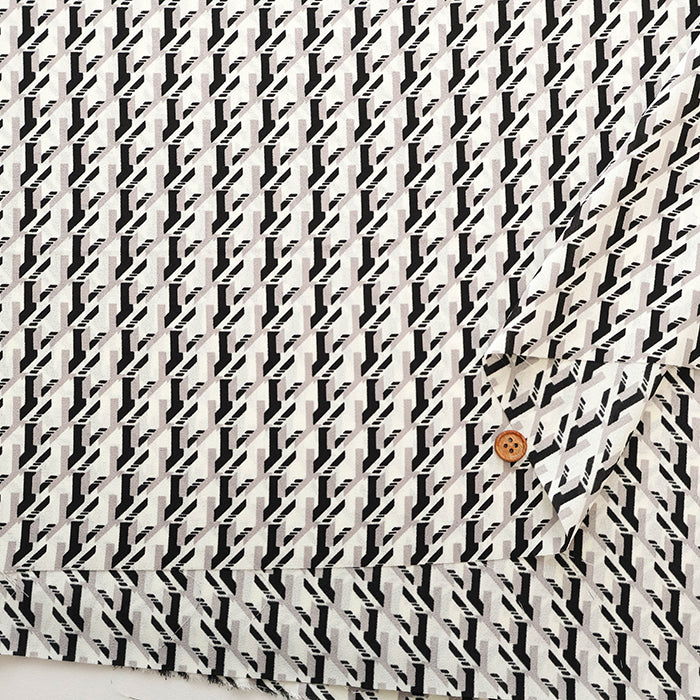 Polyester Crepe de Chine Printed Fabric - Geometric Patterns - nomura tailor