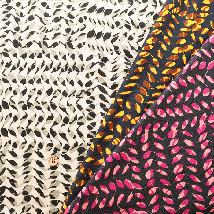 Lyocell Knit Print Fabric - Leaf - nomura tailor