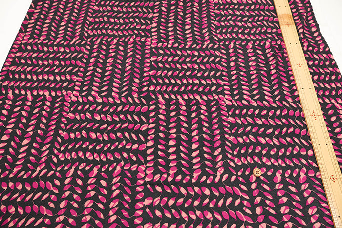 Lyocell Knit Print Fabric - Leaf - nomura tailor