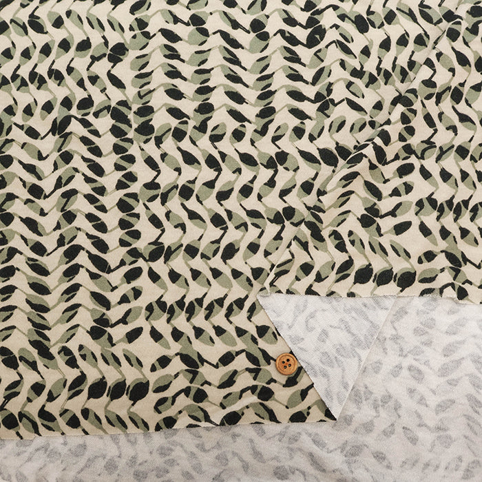Lyocell Knit Print Fabric - Leaf - nomura tailor