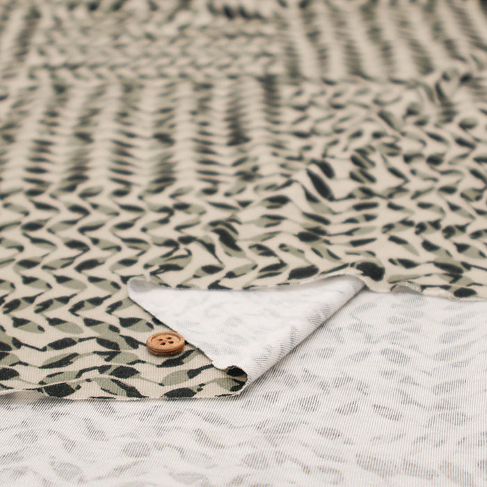 Lyocell Knit Print Fabric - Leaf - nomura tailor