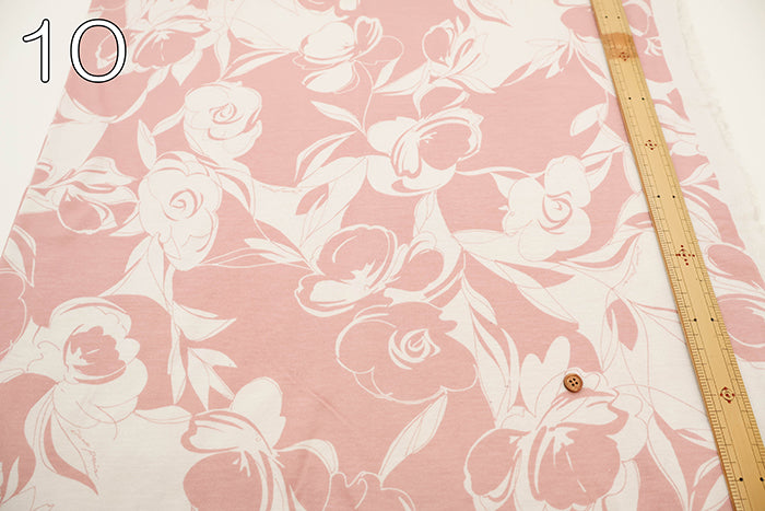 Lyocell Kint Printed Fabric - Flower - nomura tailor
