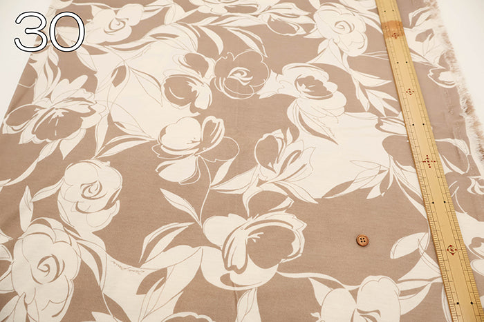 Lyocell Kint Printed Fabric - Flower - nomura tailor