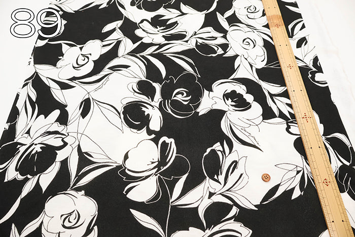 Lyocell Kint Printed Fabric - Flower - nomura tailor