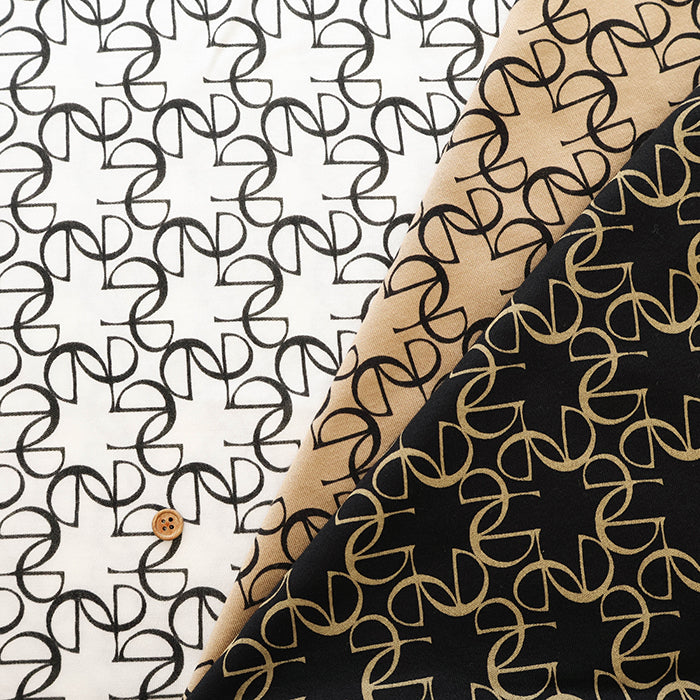 Lyocell Knit Print Fabric - Monogram - nomura tailor