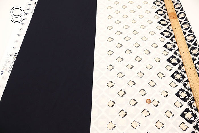 <Patterned Cut>Polyester Print Fabric Panel Pattern (1 Pattern: Approx.110cm×Approx.75cm) - nomura tailor