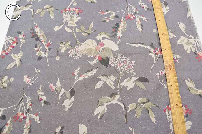 Half linen printed fabric Botanical - nomura tailor