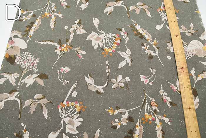 Half linen printed fabric Botanical - nomura tailor