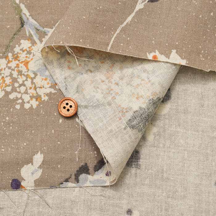 Half linen printed fabric Botanical - nomura tailor