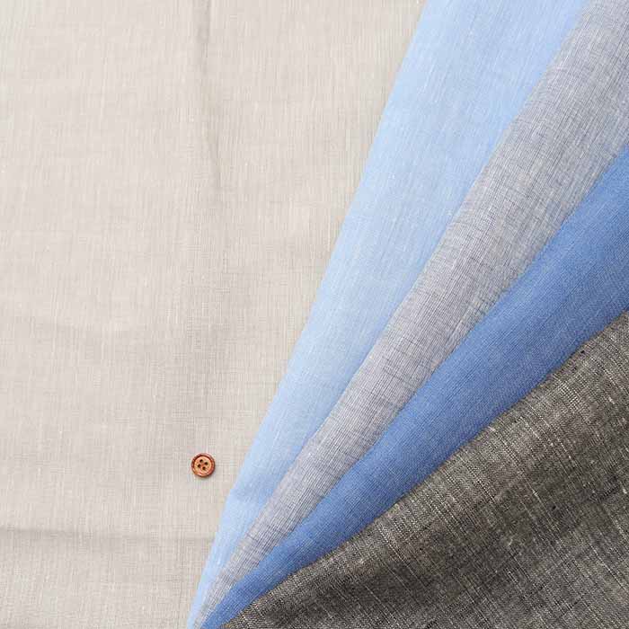 Linen Chambray Fabric Solid Color - nomura tailor