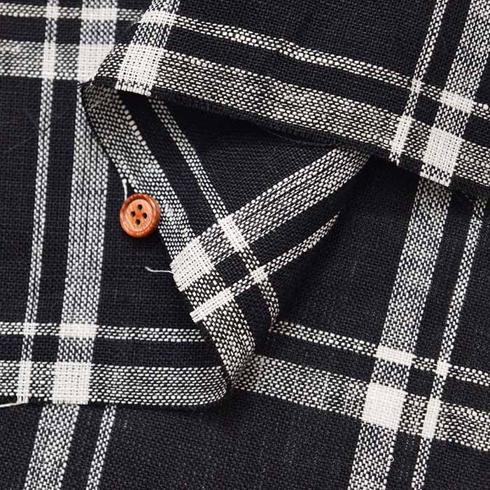 Yarn-dyed linen fabric Check - nomura tailor