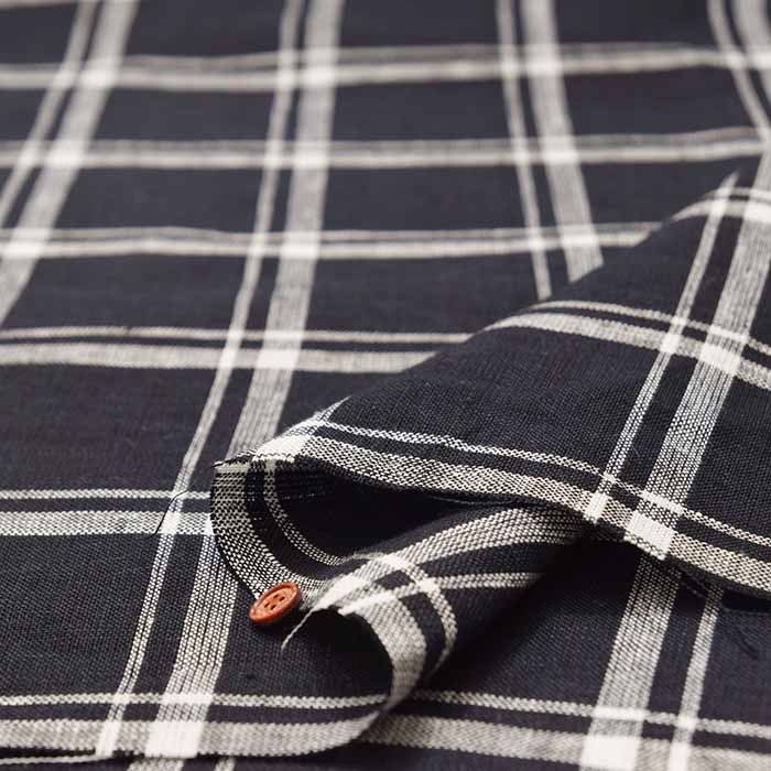 Yarn-dyed linen fabric Check - nomura tailor