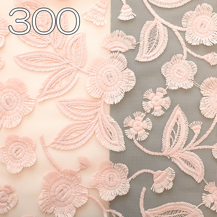 Polyester Tulle Lace Fabric - Flower - nomura tailor