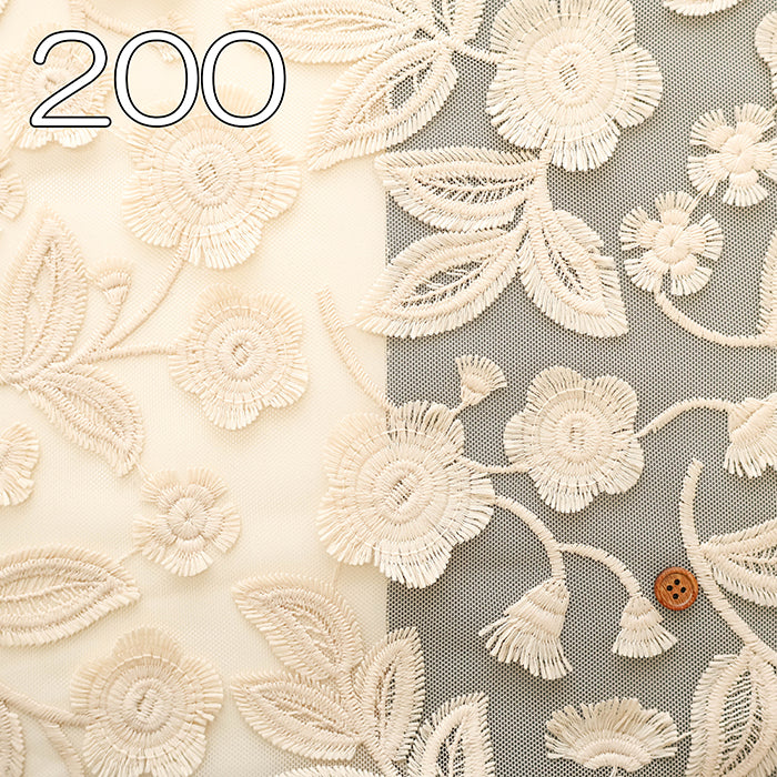 Polyester Tulle Lace Fabric - Flower - nomura tailor