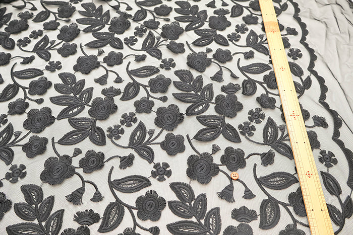 Polyester Tulle Lace Fabric - Flower - nomura tailor