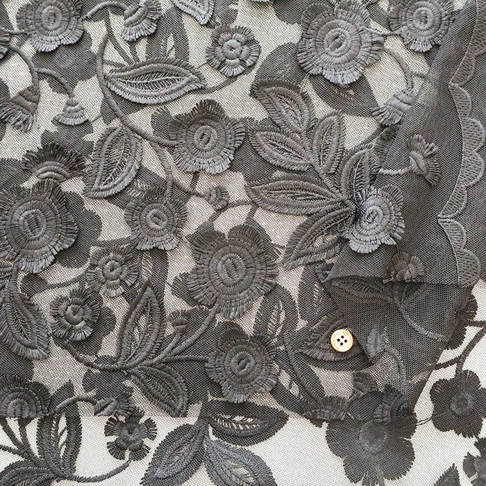 Polyester Tulle Lace Fabric - Flower - nomura tailor