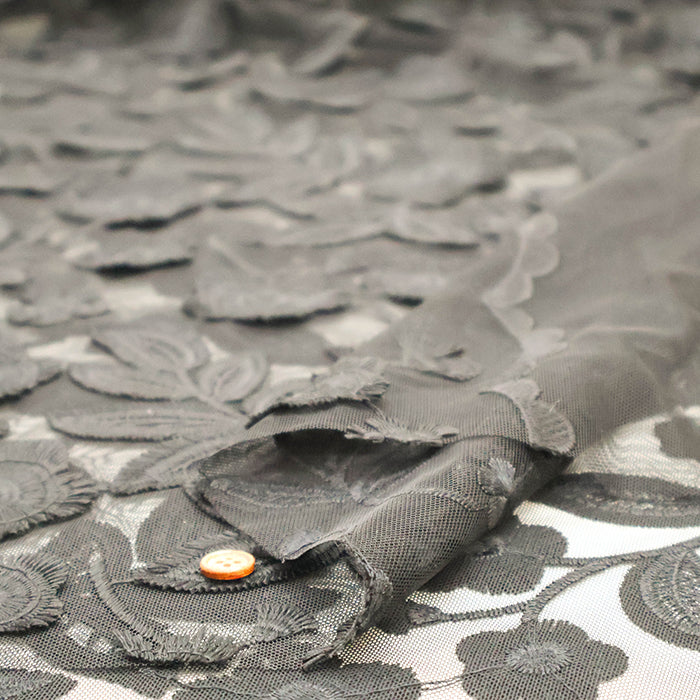 Polyester Tulle Lace Fabric - Flower - nomura tailor