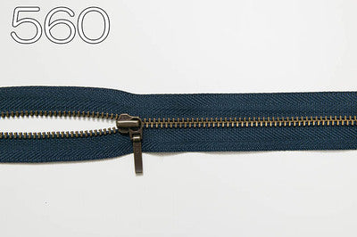 Metal zipper open antique gold 60cm - nomura tailor