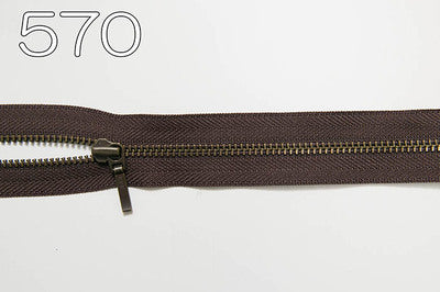 Metal zipper open antique gold 60cm - nomura tailor