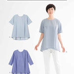 Pattern Paper Shoulder Tuck Blouse - nomura tailor