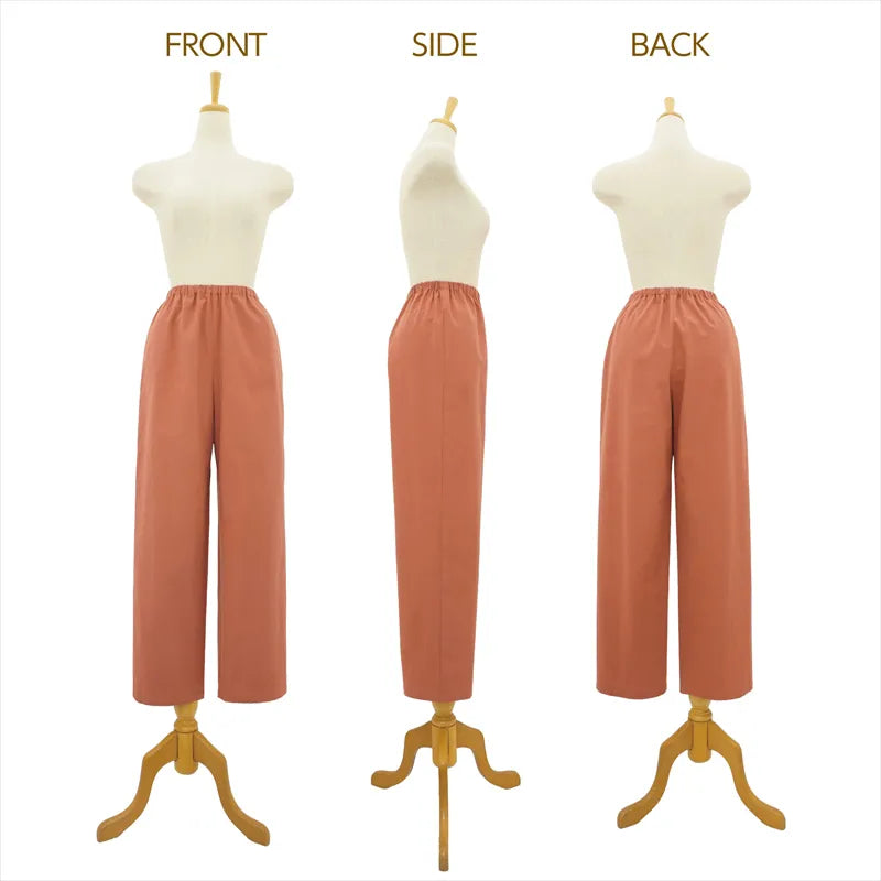 Pattern Semi-Wide Pants with an Elastic Waistband - nomura tailor