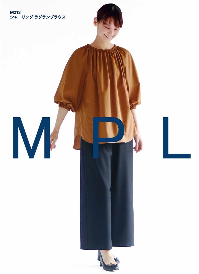 Pattern pattern pattern shirring lagram blouse - nomura tailor