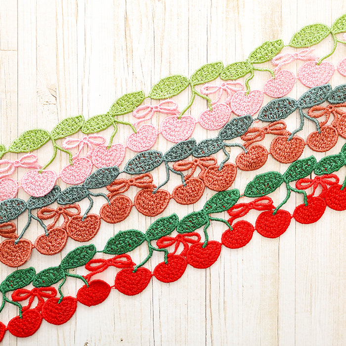 Bonnie Lace - Cherry Approx.35 mm width - nomura tailor