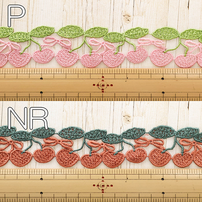Bonnie Lace - Cherry Approx.35 mm width - nomura tailor