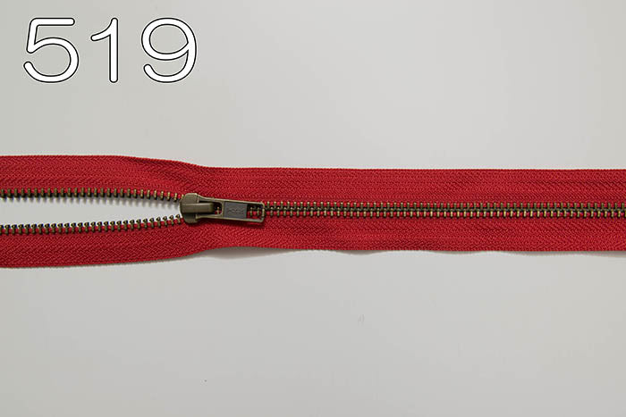 Metal zipper open antique gold 80cm - nomura tailor