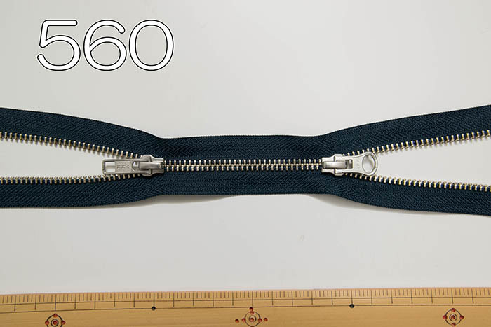 Metal zipper opening up and down 80cm - nomura tailor