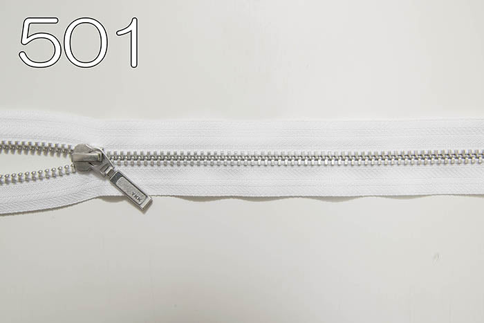 Metal zipper open silver 80cm - nomura tailor