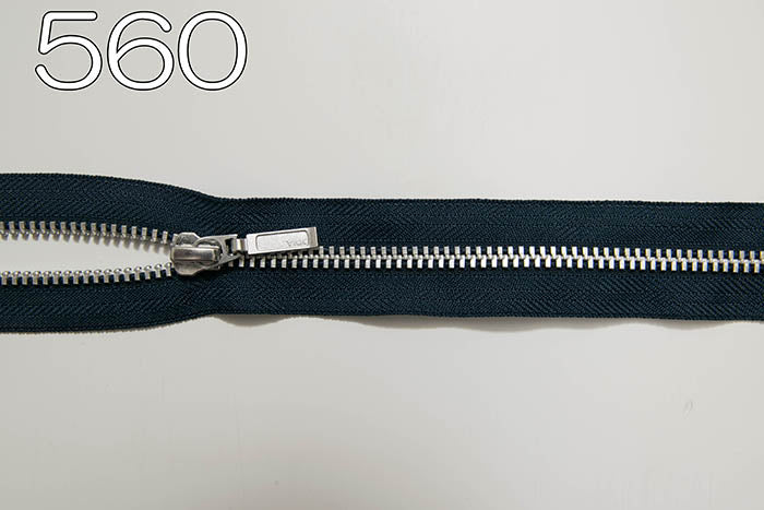 Metal zipper open silver 80cm - nomura tailor