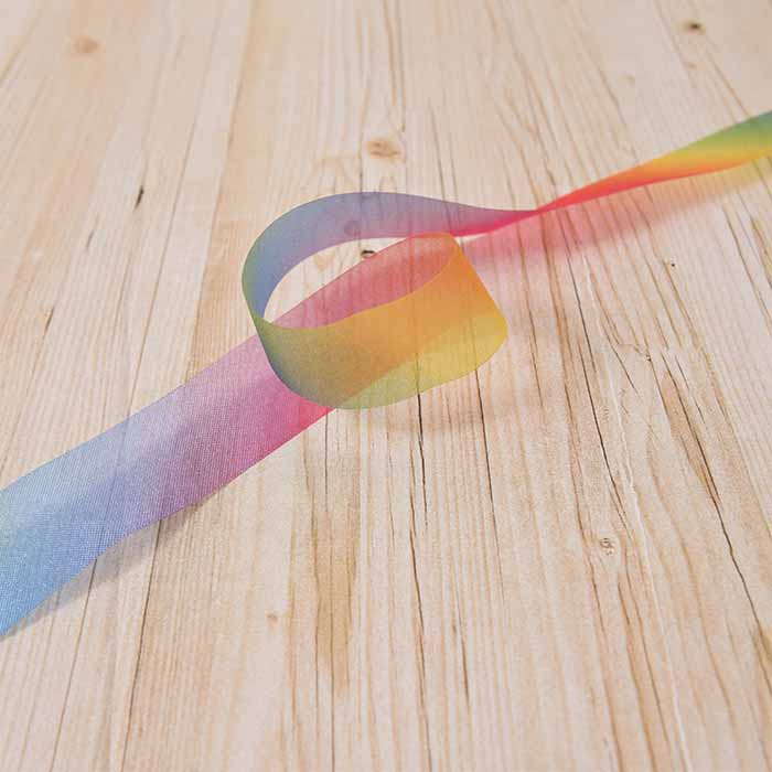 Konishi Ribbon Rainbow Organdy Ribbon 18mm - nomura tailor