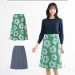 Pattern / pattern knee length square skirt - nomura tailor