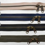 Metalx tough fastener 60cm antique gold double -opened - nomura tailor
