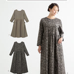 Pattern pattern pattern waist gather dress - nomura tailor