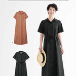 Pattern/pattern Open collar dress - nomura tailor