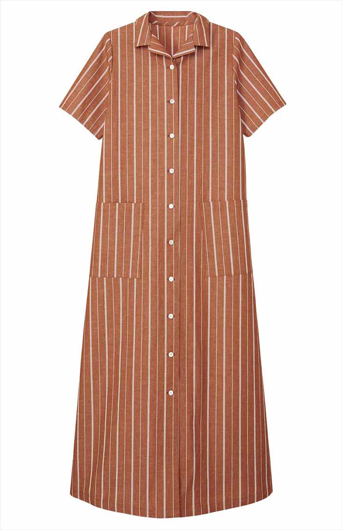 Pattern/pattern Open collar dress - nomura tailor