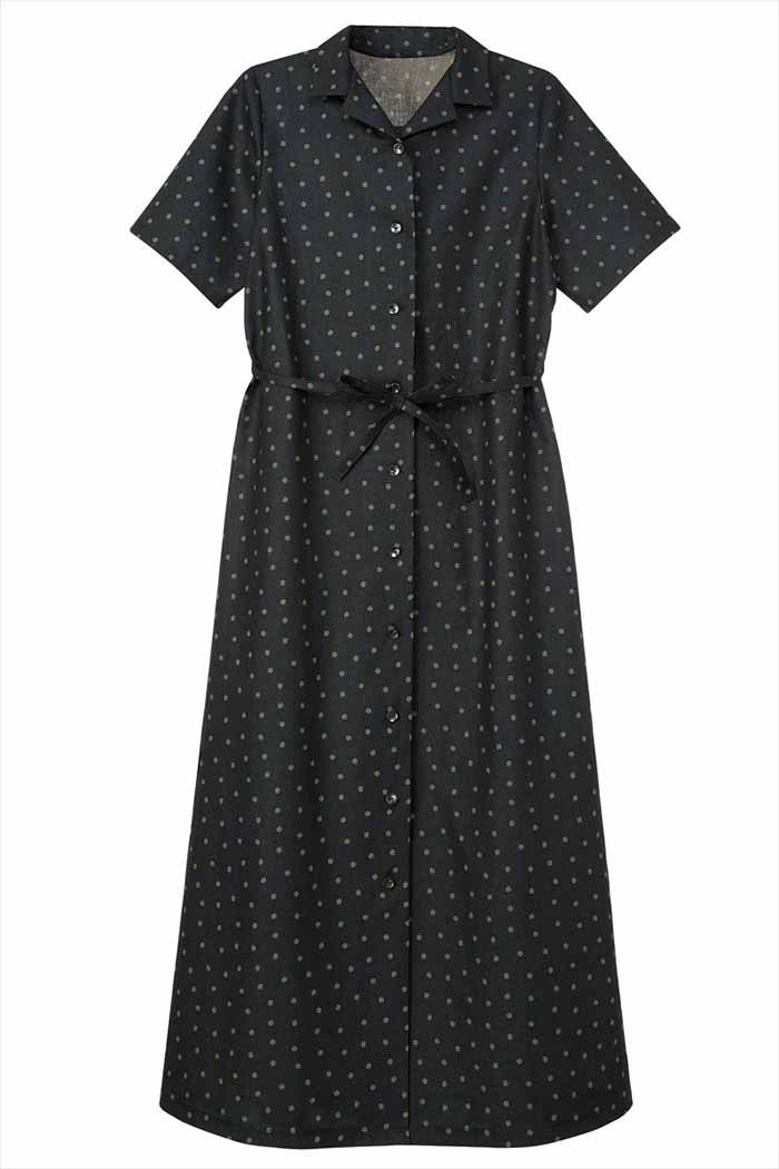 Pattern/pattern Open collar dress - nomura tailor