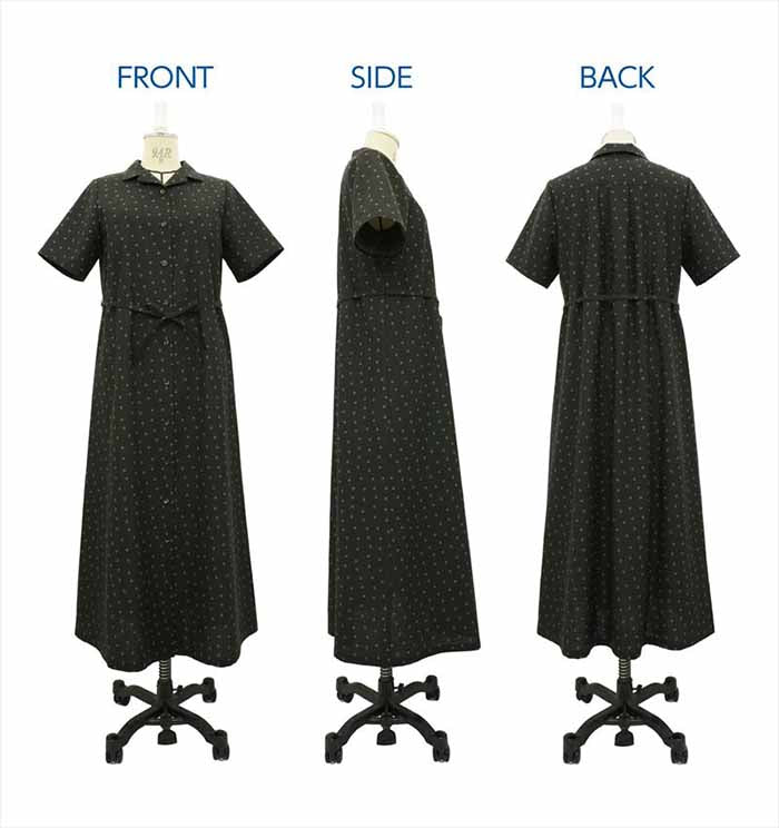 Pattern/pattern Open collar dress - nomura tailor