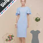 Pattern pattern pattern flare sleeve dress - nomura tailor