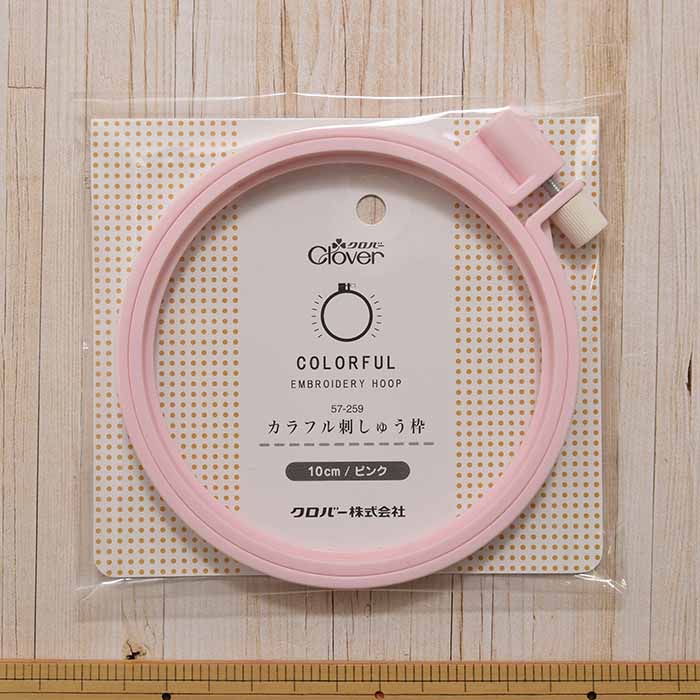 Colorful embroidery frame 10cm pink - nomura tailor